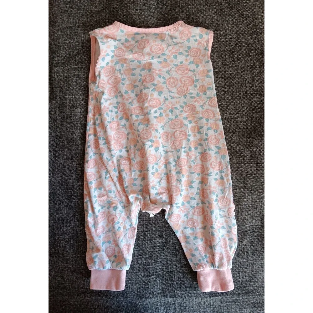 pajamas 12 To 18 months Girls sleep Suit with Flowers Light Weight 2 Way Zip